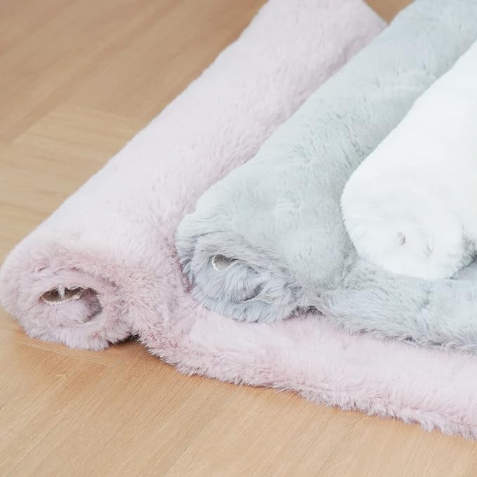 Ghouse Ultra Soft Faux Rabbit Fur Rug 2x3, Machine Washable Area Rugs - Image 7
