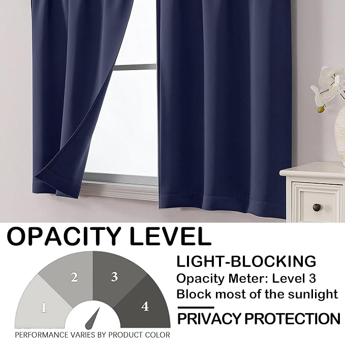 OVZME Navy Blue Blackout Curtains - Image 6