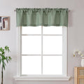 Gwine Sage Green Valance for Windows, Light Filtering Faux Linen Textured by Gwine