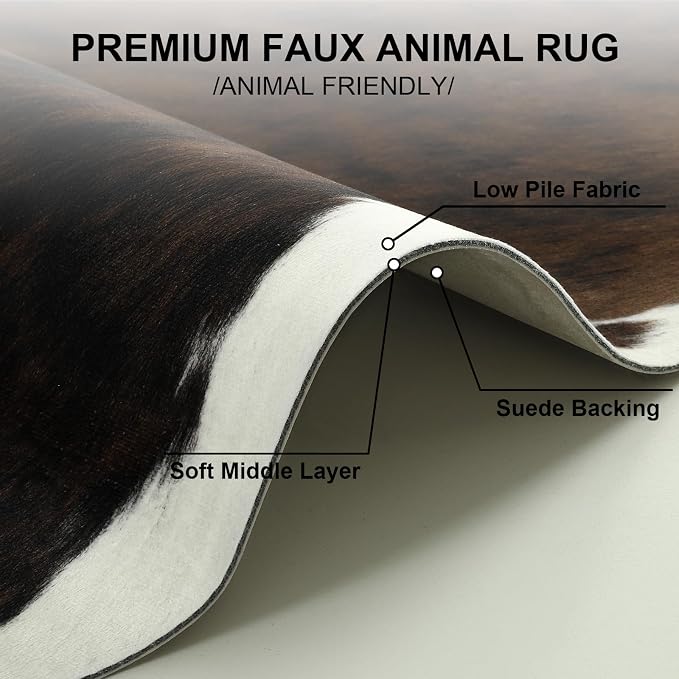 BENRON Premium Cowhide Rug, Faux Cow Hide Rugs - Image 5