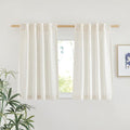 NICETOWN Small Curtains 36 inches Long 2 Panels Set, Rod Pocket & Back Tab Flax by NICETOWN