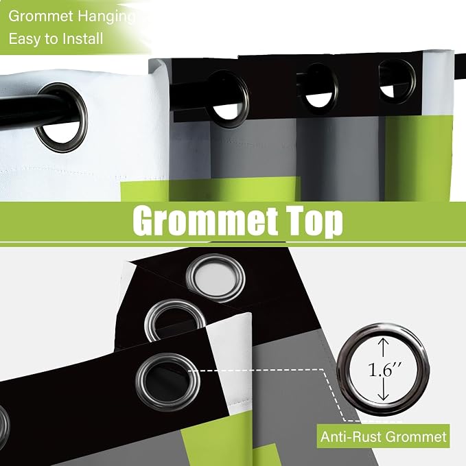 Tyrot Lime Green 100% Blackout Curtains - Image 7