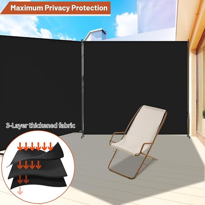 Room Divider, 72x72Inch Large Single Panel Privacy Screen - Image 2