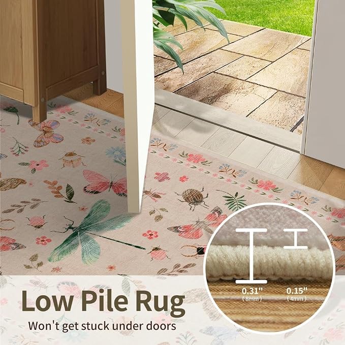 5x7 Pink Washable Area Rugs for Bedroom, Girls Room, Nursery Room, Living Room - Image 9