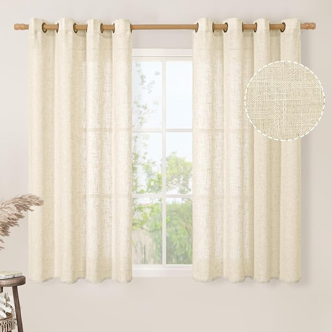 LAMIT 45 Inch Length Linen Curtains by LAMIT