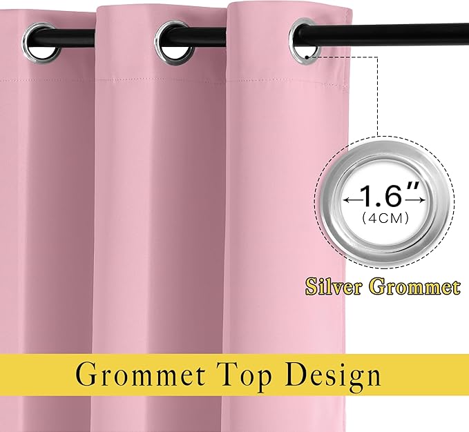 NICETOWN Blackout Room Divider Curtains 118 inches Long 2 Panels, Grommet - Image 2
