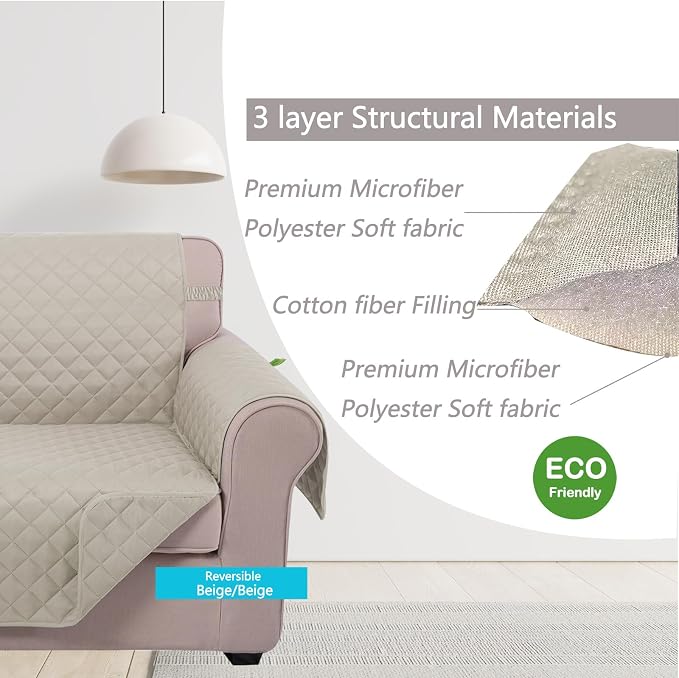 U-NICE HOME Loveseat Sofa Cover Reversible Couch Cover - Image 4