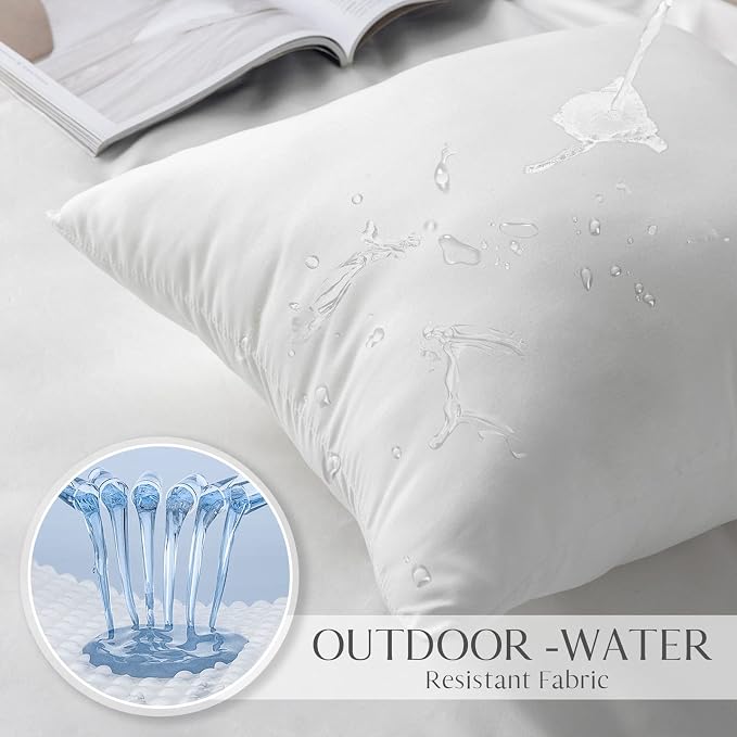 Ashler 20 x 20 Outdoor Pillows, Waterproof Inserts Set of 4 Water Resistant - Image 4