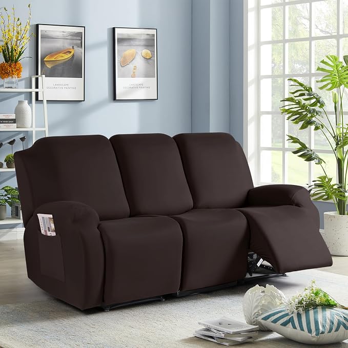 TAOCOCO Recliner Sofa Slipcover, 3 Pieces Polyester Fabric Stretch Sofa Covers - Image 7