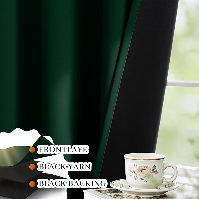 Yakamok Blackout Curtains Thermal Insulated Window Treatment Panels Room - Image 4