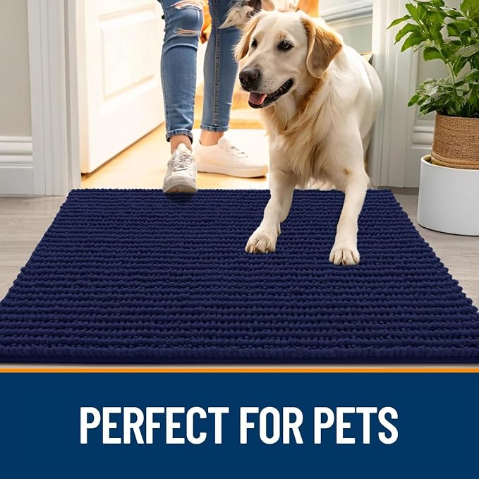 OLANLY Dog Door Mat for Muddy Paws 70x46, Ultra Absorbent Chenille Mud Doormat - Image 6