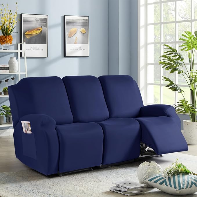 TAOCOCO Recliner Sofa Slipcover, 3 Pieces Polyester Fabric Stretch Sofa Covers - Image 7