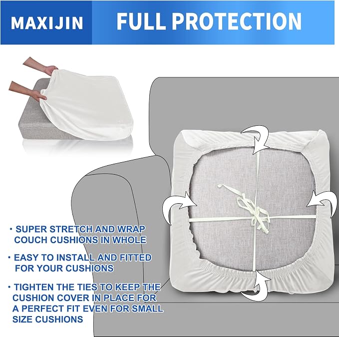 MAXIJIN Velvet Stretch Cushion Covers Couch Cushion Slipcovers Loveseat Sofa - Image 3