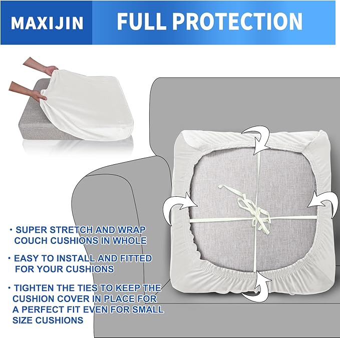 MAXIJIN Velvet Stretch Seat Cushion Covers Couch Cushion Cover - Image 3
