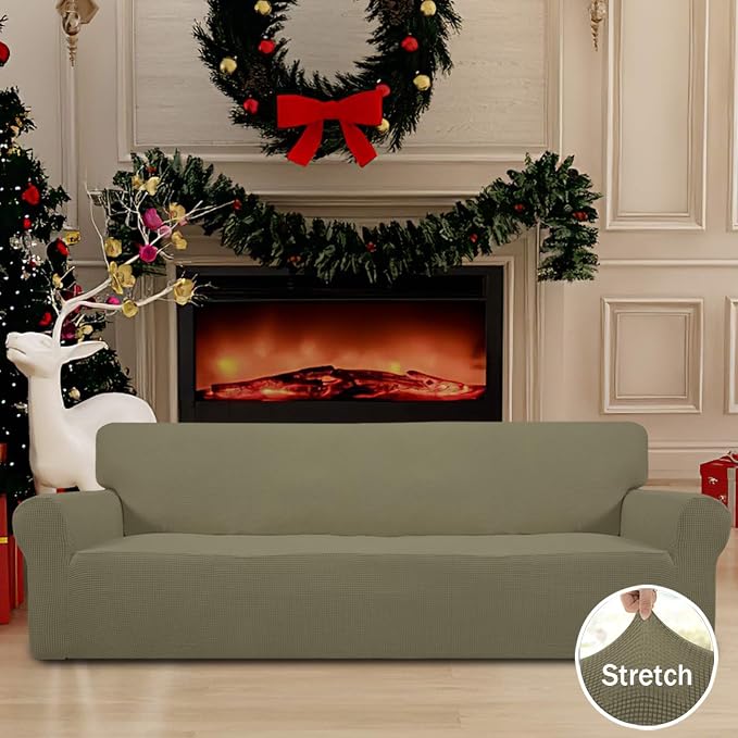 Easy-Going Stretch 4 Seater Sofa Slipcover 1-Piece Sofa Cover Furniture - Image 2