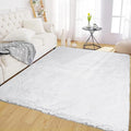 Latepis White Fur Rug 5x7 Washable Shag Rug Fluffy Faux Rabbit Rugs by Latepis