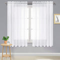 DWCN Sheer White Curtains 63 inch Length 2 Panels Set, Rod Pocket Solid Color by DWCN