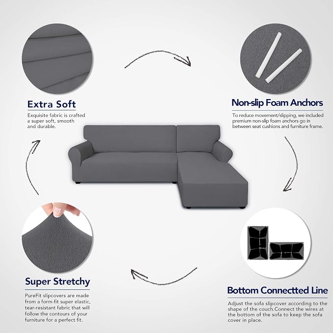 PureFit Super Stretch Sectional Couch Covers - Image 3