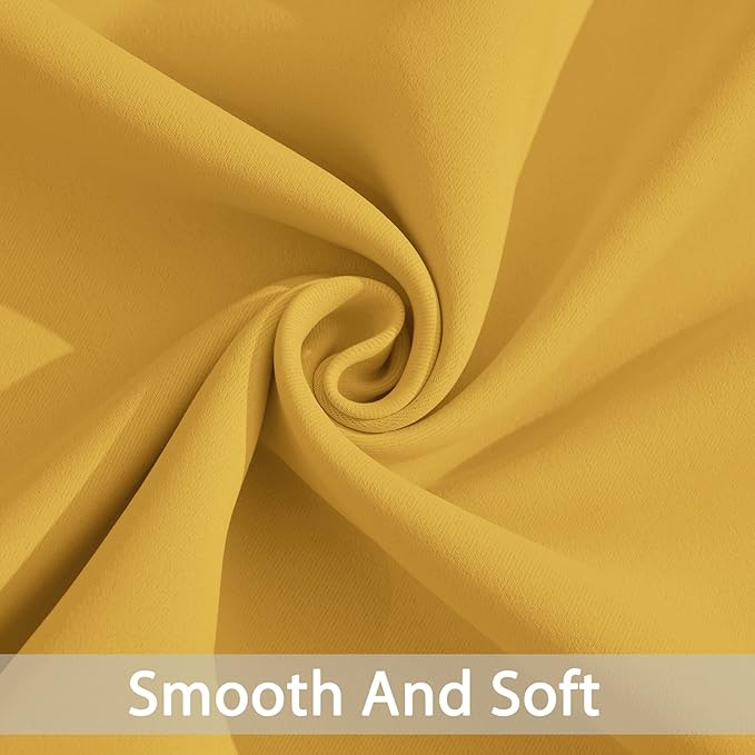 Yakamok Mustard Yellow Room Darkening Grommet Window Drapes Thermal Insulated - Image 5