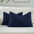 FUTEI Dark Navy Decorative Throw Pillow Covers Set of 2, 12x20 Inch Soft Fluffy by FUTEI