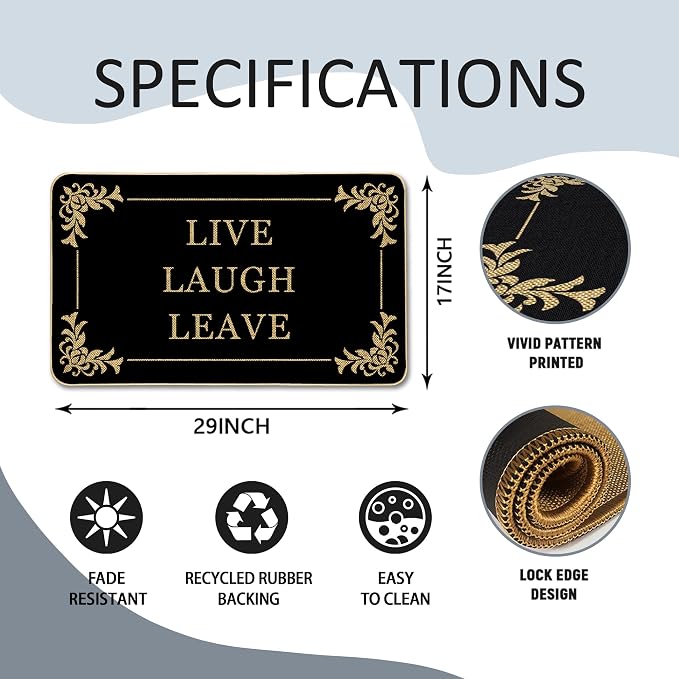 Funny Doormat Live Laugh Leave Door Mat 17 X 29 Inch Welcome Doormat Decorative - Image 3