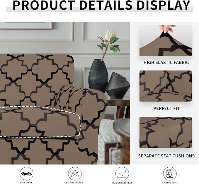Easy-Going Print 4 Pieces Stretch Soft Couch Cover - Image 3