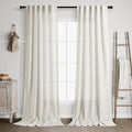Extra Long Curtains 120 inch Length 2 Panels Set Back Tab Neutral Farmhouse by Nanspring