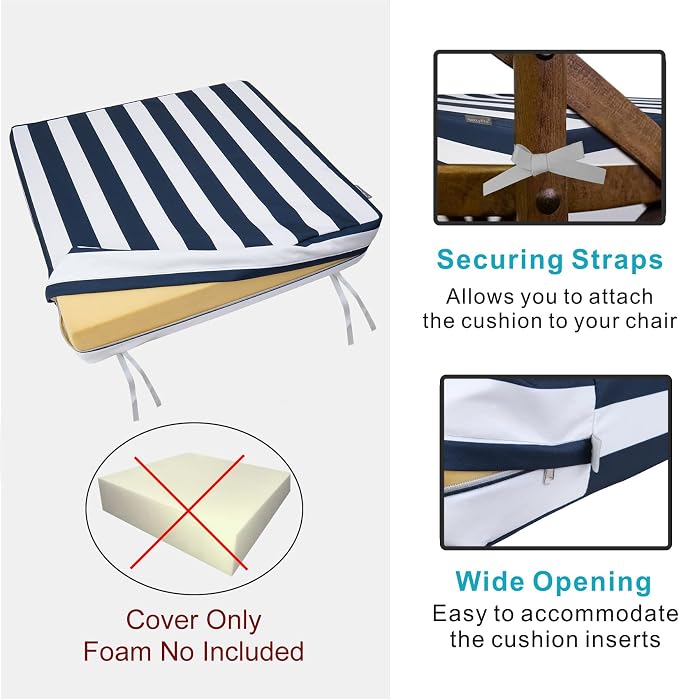 NettyPro Outdoor Cushion Covers 24 x 24 inch Water Repellent UV Resistant Patio - Image 4