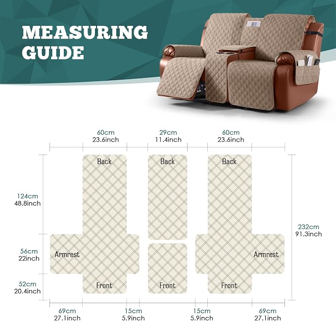 Ruaozz Waterproof Loveseat Recliner Cover - Image 2