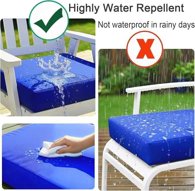 NettyPro Patio Chair Seat Cushion Covers Set 4, Waterproof Outdoor Furniture - Image 5