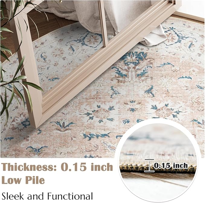 jinchan Round Rug 5ft Area Rug - Image 3