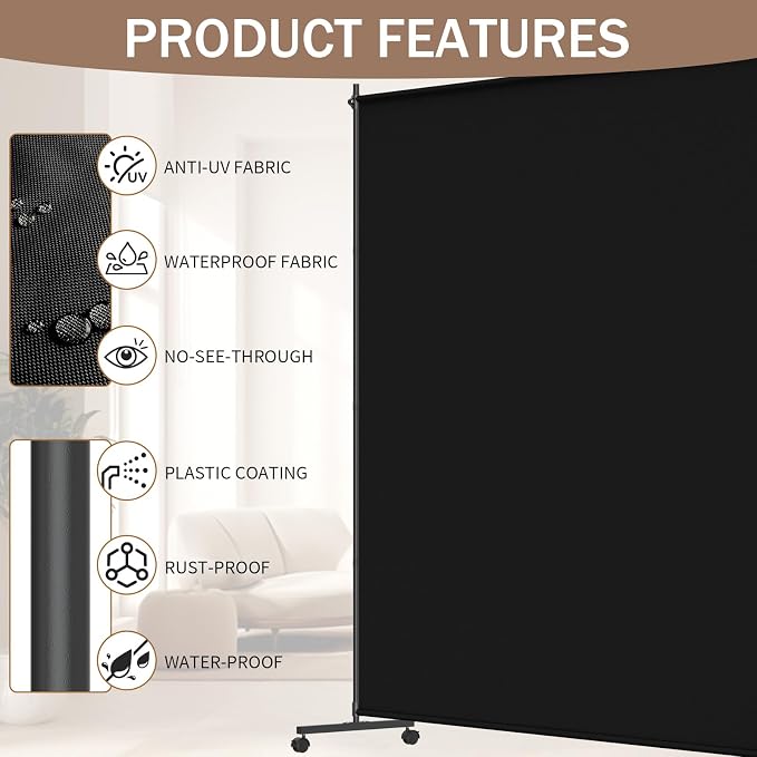 Single Panel Room Divider/Privacy Screen - Image 2
