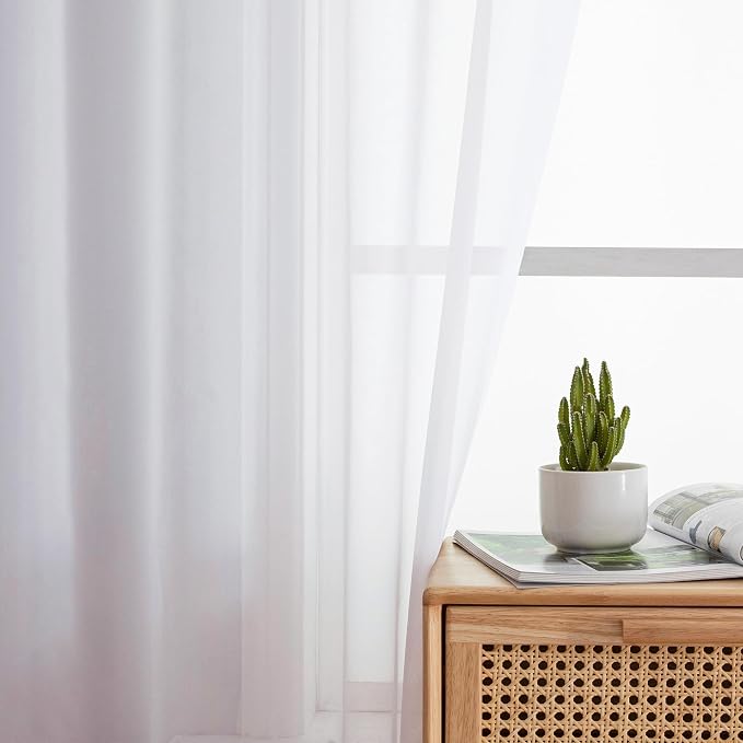 Aiyufeng Sheer Voile Window Treatment Rod Pocket Curtain Panels - Image 3