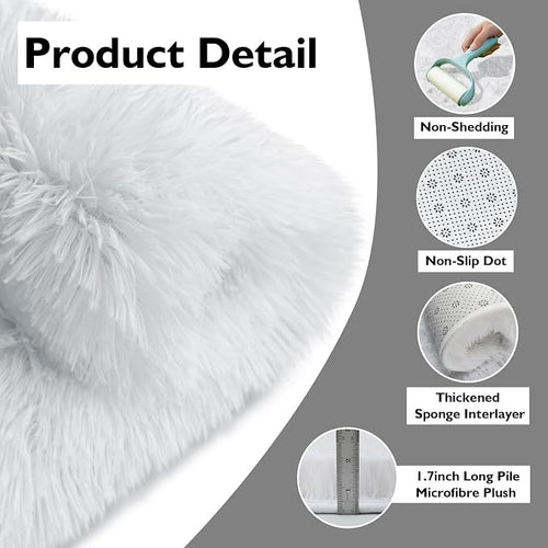 2x3 Fluffy Area Rugs for Bedroom Living Room, Small Soft Shag Fuzzy Rug - Image 2