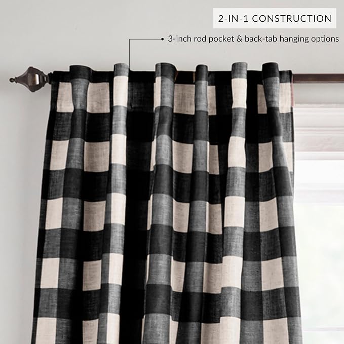 Elrene Home Fashions Farmhouse Living Grainger Buffalo-Check Blackout Window - Image 3
