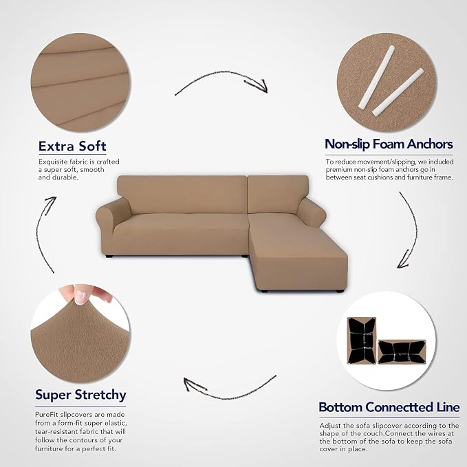 PureFit Super Stretch Sectional Couch Covers - Image 3