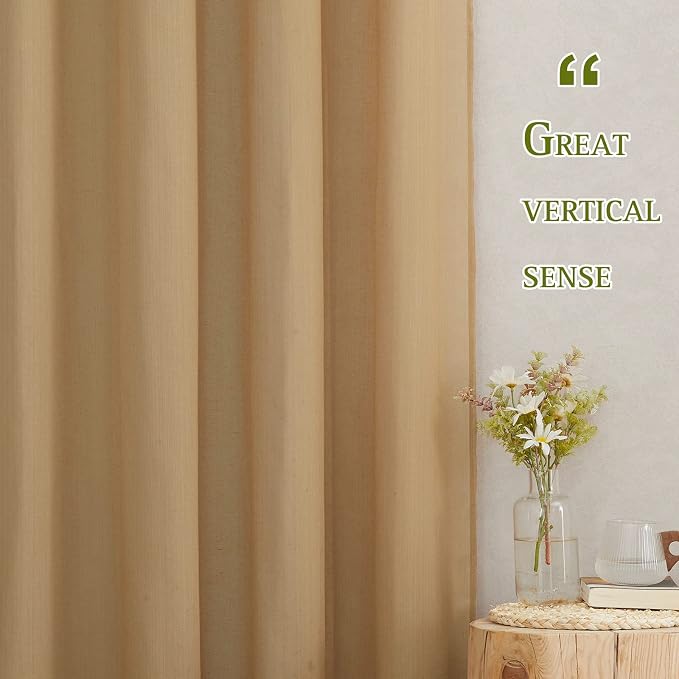 NICETOWN 45 inch Curtains Linen Sheer Textured, Grommet Semi Sheer Linen - Image 5