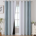 Estelar Textiler Stone Blue and Greyish White Blackout Curtains 84 Inches Long by ESTELARTEXTILER