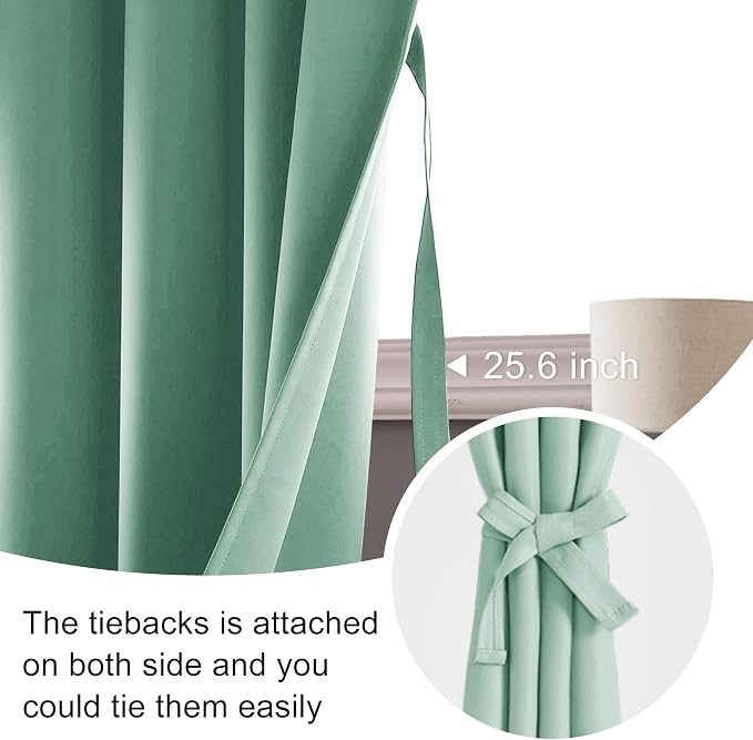 JIUZHEN Blackout Curtains for Bedroom– Thermal Insulated, Noise Reducing Room - Image 6