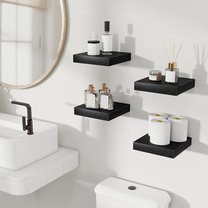 Fun Memories Floating Shelves for Wall, Rustic Wood Wall Mounted Shelves for - Image 2