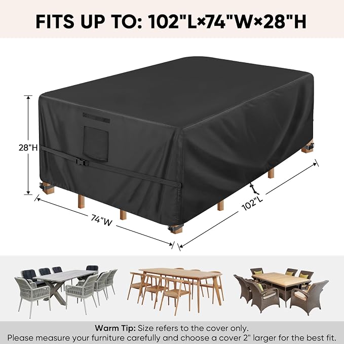 BALEINE Patio Furniture Covers, Outdoor Furniture Covers Waterproof, Heavy Duty - Image 2