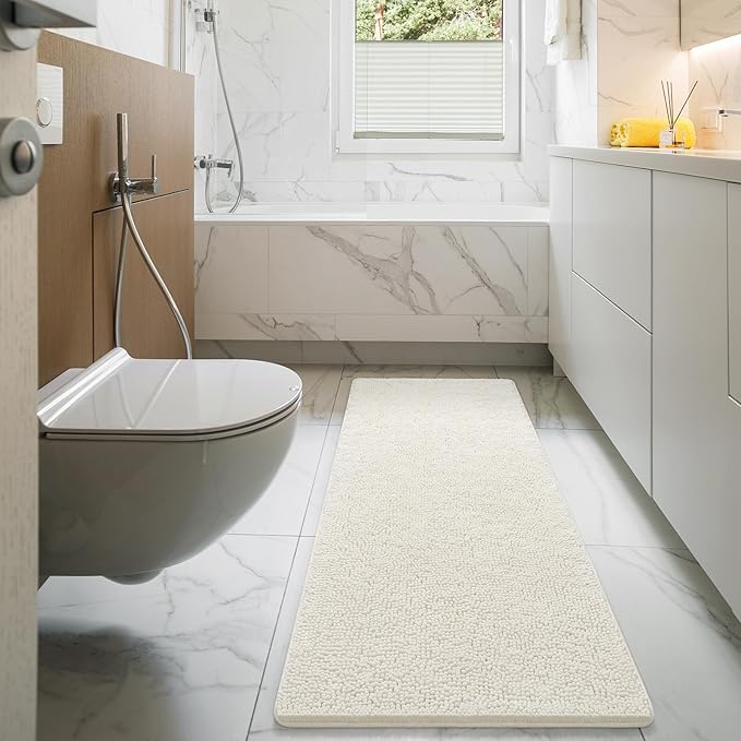LOCHAS Luxury Bathroom Rug Shaggy Bath Mat 24 x 48 Inch, Washable Non Slip Bath - Image 7