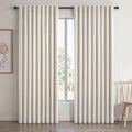 70 Inches Extra Wide Natural Linen Blackout Curtains 84 Inch Long by Topfinel