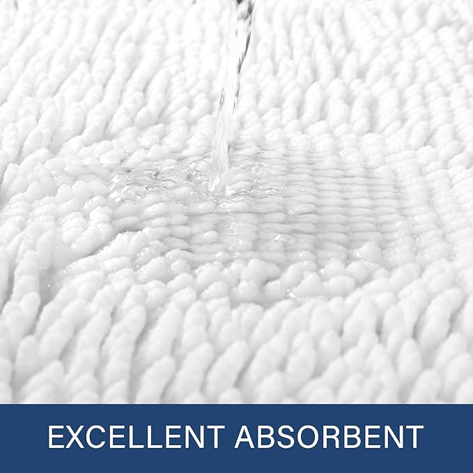 LOCHAS Luxury Bathroom Rug Shaggy Bath Mat 48 x 17 Inch, Washable Non Slip Bath - Image 4
