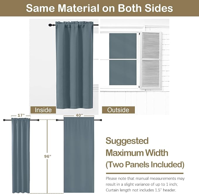 OVZME Stone Blue Blackout Curtains - Image 2