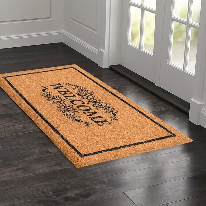 LuxUrux Welcome Mats Outdoor Coco Coir Doormat, by LuxUrux