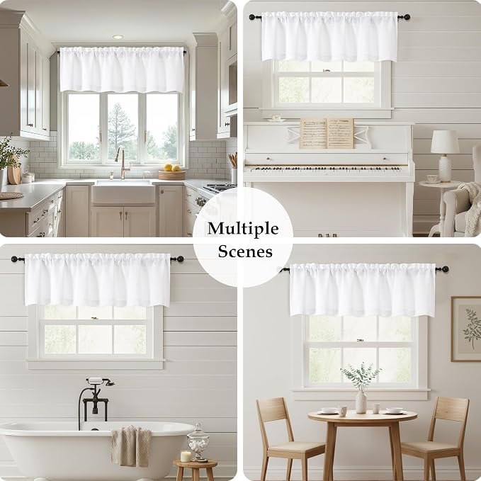 OWENIE White Valances for Windows 1 Pcs 18 Inch Length, Light Filtering - Image 7