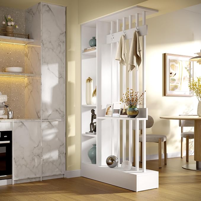 Tribesigns Wall Room Divider, Wood Freestanding Room Divider Bookcase - Image 3