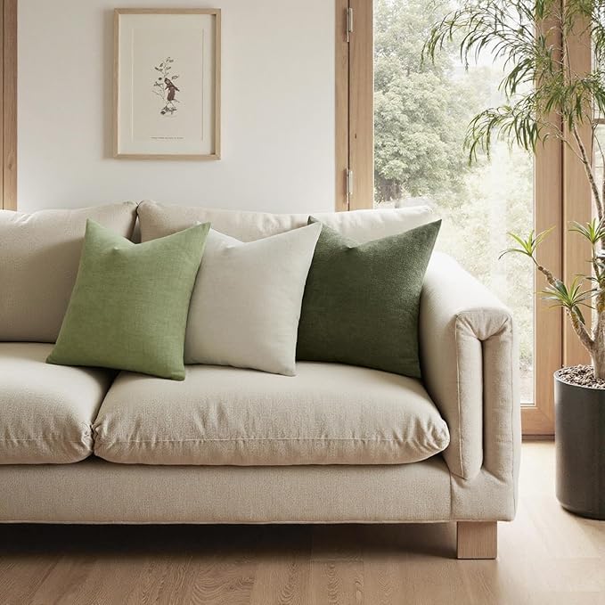 MIULEE Olive Green Couch Pillow Covers 20x20 Inch - Image 2