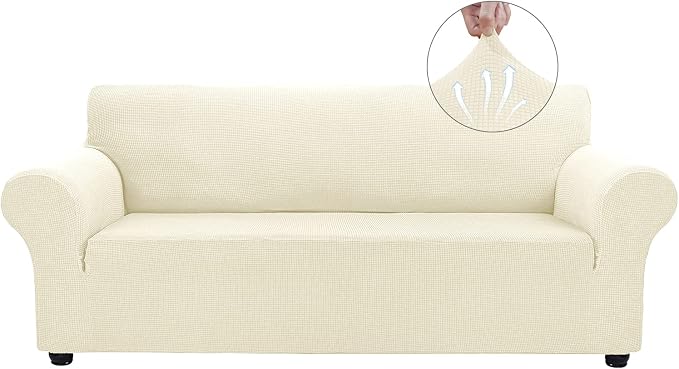 Asnomy Couch Covers for 3 Cushion Couch Stretch Sofa Covers Slipcovers by Asnomy